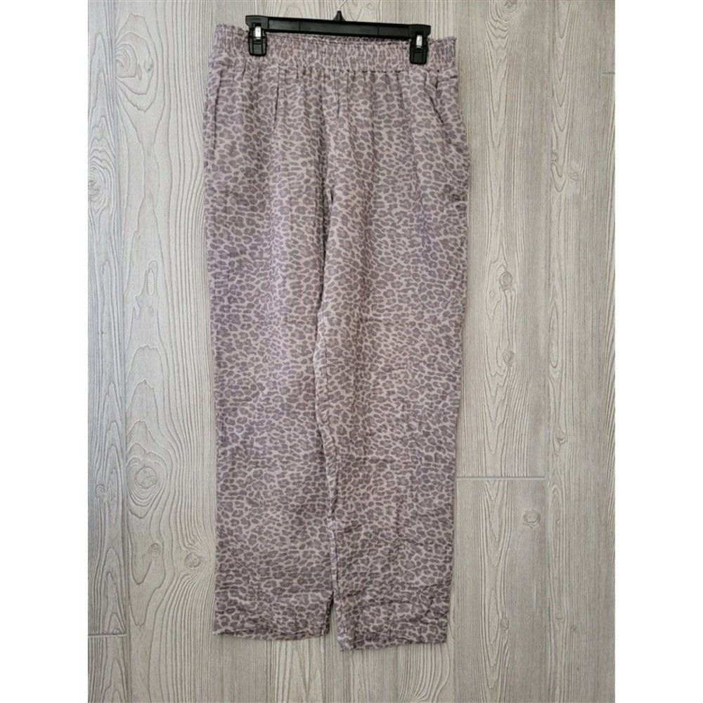NWT Calme XL Relaxed Fit Pants Leopard Crinkle Gauze 111951